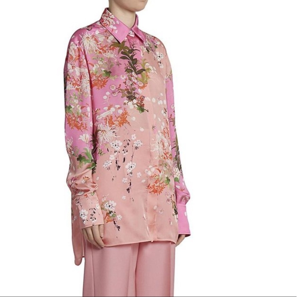 NWT $1680 Givenchy Floral Print Long Sleeve Shirt - Picture 4 of 16